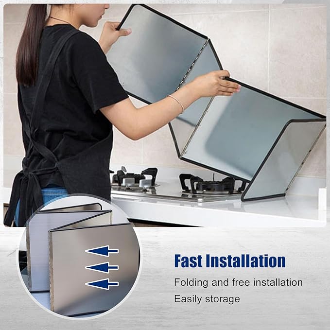 3 Sided Splatter Guard, Foldable Stainless Steel Oil Splatter Screens - Image 7