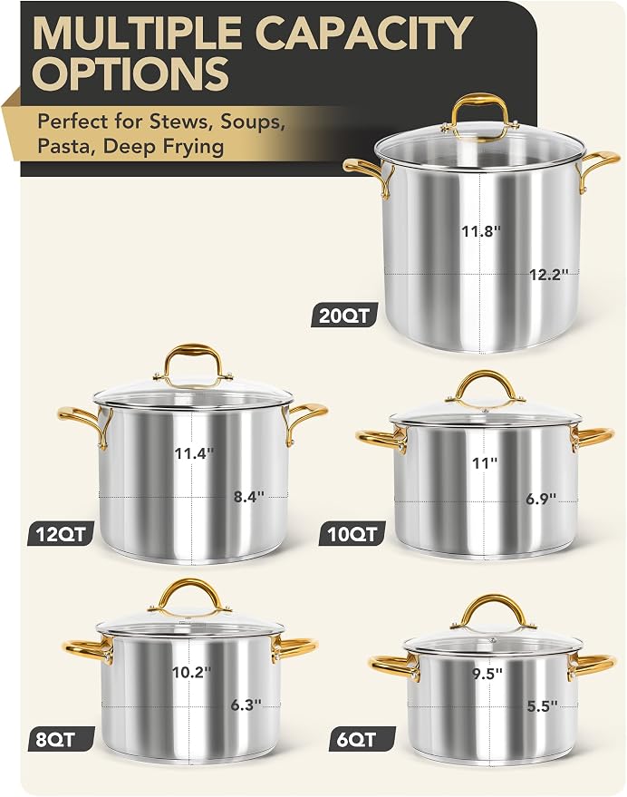 MICHELANGELO Stainless Steel Stock Pot - Image 8