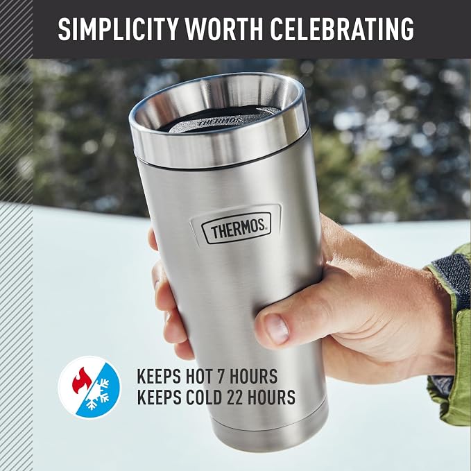 THERMOS ICON SERIES, Stainless Steel Tumbler, Matte Stainless Steel, 16 oz - Image 3