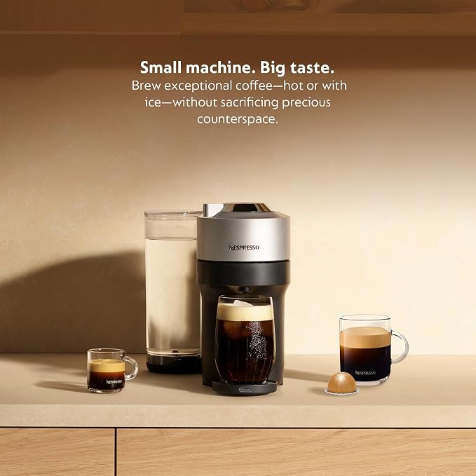 Nespresso Vertuo Pop+ Deluxe Coffee & Espresso Maker by De'Longhi, Silver - Image 2