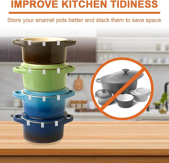 12pcs Dutch Oven Lid Protector Clips, Silicone Cookware Protector, Plastic Pan - Image 4