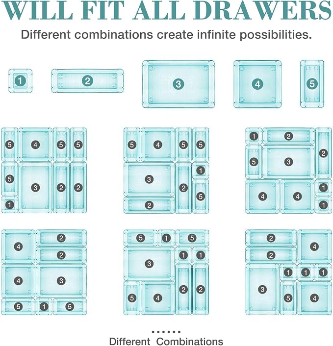 StorMiracle 16 PCS Drawer Organizer Set, 5 Varied Size Bathroom and kitchen - Image 4