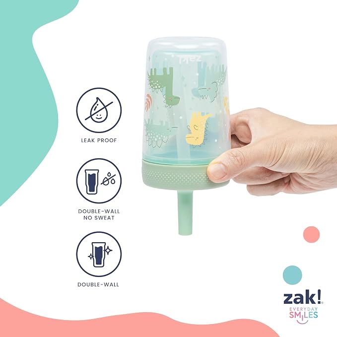 Zak Designs Peppa Pig Capri Toddler Tumblers For Travel or At Home, 9oz 2-Pack Double Wall Plastic Sippy Cups With Leak-Proof Design is Perfect For Kids (Peppa and Friends) - Image 4