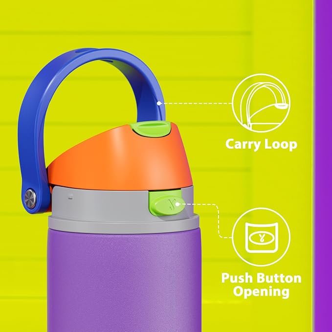 24 oz Insulated Water Bottle for Women: Meoky Stainless Steel Metal Water Bottle with 2-in-1 Straw and Spout Lid - Leak Proof, Cold for 24 Hours, Protective Silicone Base, BPA-Free for School, Violet - Image 6
