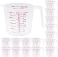 16 Pcs 4 Cup Capacity Plastic Measuring Cup, 32 Oz/1000 ml Clear Graduated by Unknown