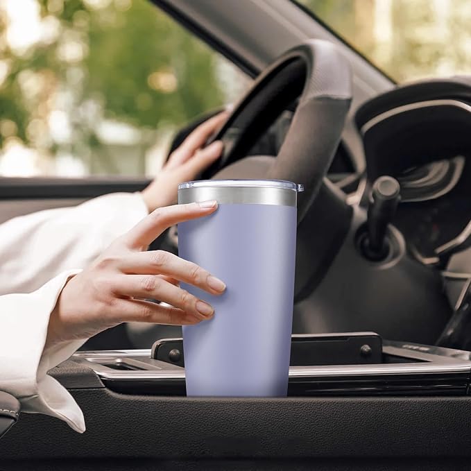 20 oz Tumbler with Lid Stainless Steel Insulated Tumblers Bulk Double Wall Vacuum Cups Powder Coated Travel Mug Keep Drinks Cold and Hot, Cosmic Lilac, 12 Pack - Image 5