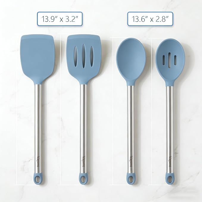 Vayvnt 4PCS Kitchen Utensils Set, Heat Resistant Silicone Utensils Set - Image 2