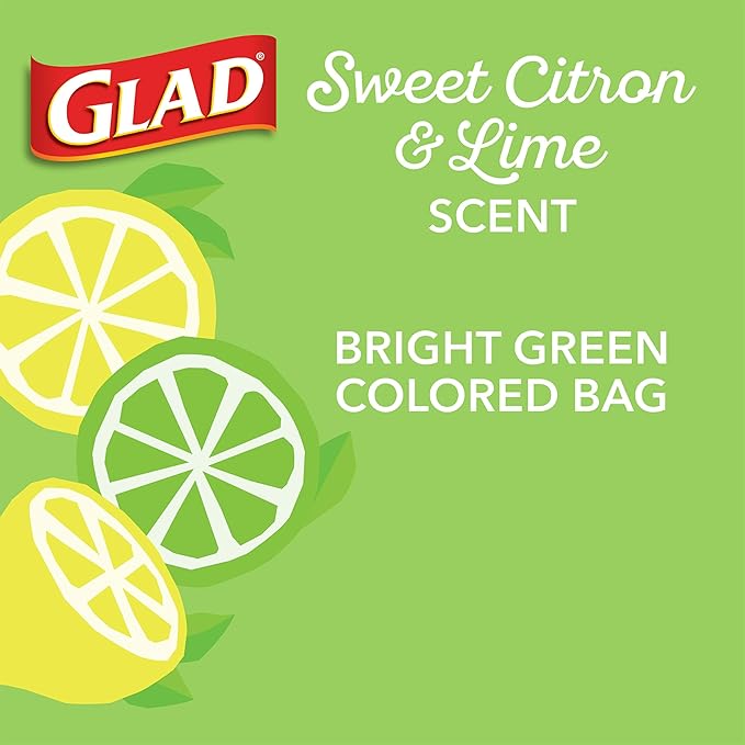 Glad Small Kitchen Drawstring Trash Bags, 4 Gallon, Febreze Sweet Citron & Lime - Image 4