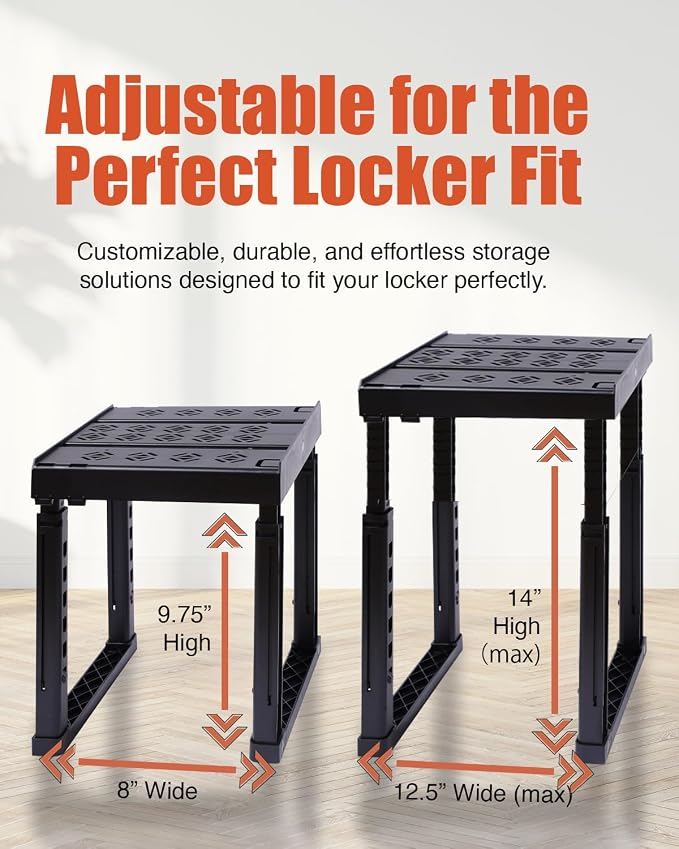 Piffny Locker Organizer Shelf， Adjustable Width and Height, Ideal Locker - Image 2