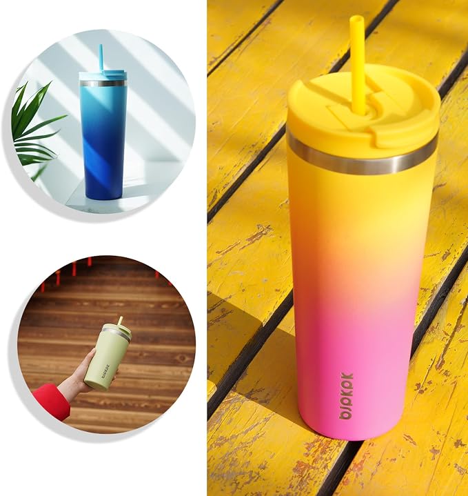 BJPKPK 22oz Stainless Steel Insulated Tumbler With lid And Straw Travel Coffee Thermal Tumblers Cup For Women And Men,Navy Blue - Image 6