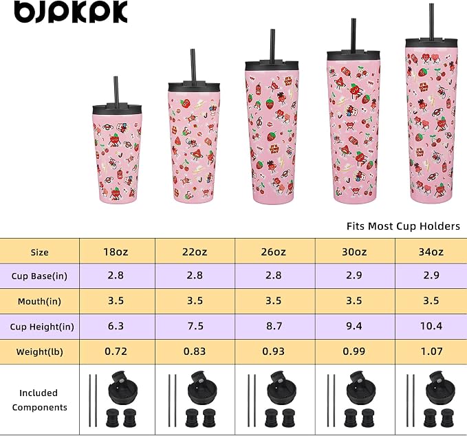 BJPKPK 30oz Stainless Steel Insulated Tumbler With lid And Straw Travel Coffee Thermal Tumblers Cup For Women And Men,Passionate Pink - Image 4