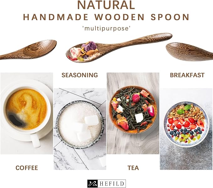 2 PCS Small Wooden Spoons, 5.8 Inch Honey Spoons - Image 5