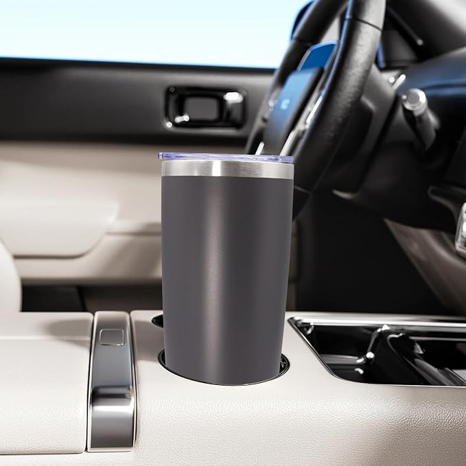 20oz Tumbler Bulk Stainless Steel Tumbler Cup with Lid Vacuum Insulated Double Wall Travel Mug, Durable Powder Coated Travel Coffee Tumbler Mug for Hot & Cold Drinks, Grey,12 Pack - Image 2