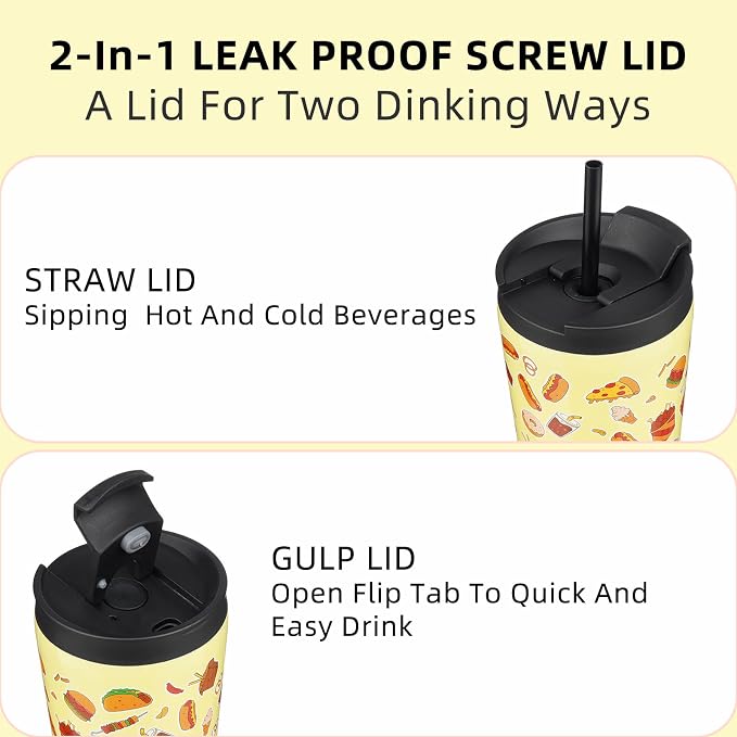 BJPKPK 26oz Tumbler With lid And Straw Stainless Steel Travel Coffee Mug Insulated Tumblers Cups,Yummy - Image 3