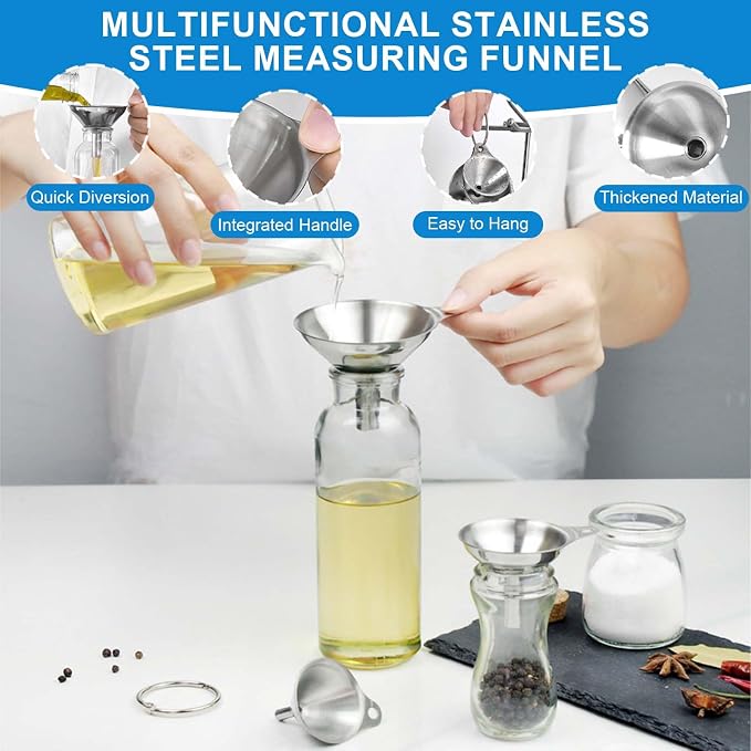 Measuring Cups and Spoons Set 26 Piece, 11 Stainless Steel Nesting Measuring - Image 6