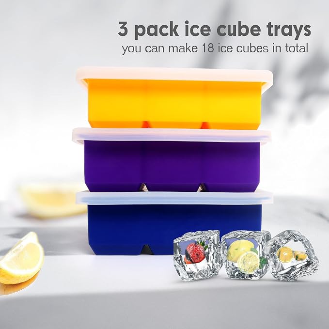 Excnorm Silicone Ice Cube Trays 3 Pack - Image 4