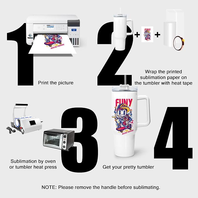 sweet grain 40 oz Sublimation Tumbler with Handle and Straw(12 Pack) Stainless Steel Double Wall Vacuum Insulated Travel Mug Cup Tumblers Bulk Sublimation Blank - White - Image 7