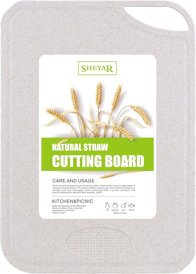 Cutting Board for Kitchen, Wheat Straw Fiber Cutting Board, Dish Washer Safe by zzsbrm