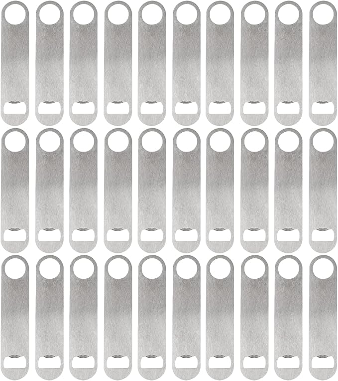 30 Pcs Flat Bottle Opener 7 Inch Stainless Steel Beer bottle Openers Heavy Duty by ZCYSRLQIN