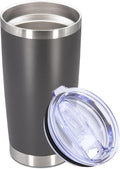 20oz Tumbler Stainless Steel Tumbler Cup with Lid Vacuum Insulated Double Wall Travel Mug, Durable Powder Coated Travel Coffee Tumbler Mug for Hot & Cold Drinks, Grey,1 Pack by AUWBON