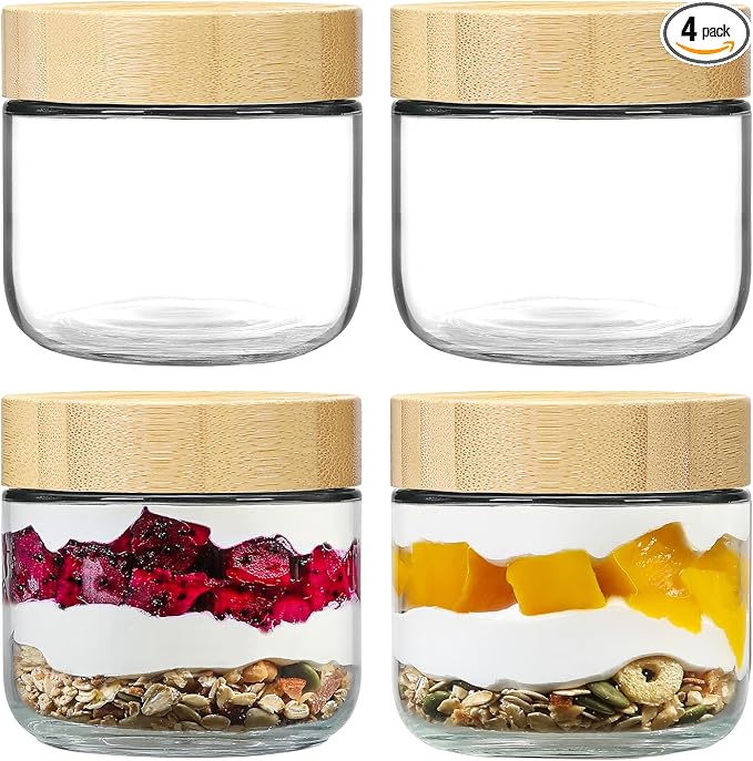 NETANY 4-pack 8oz Glass jars by NETANY