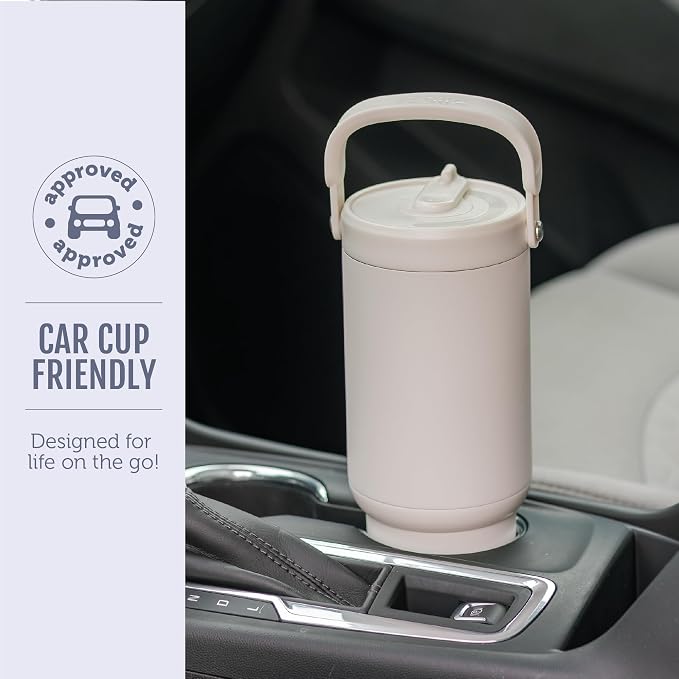 Ello Oasis Go+ 32oz Tumbler with Top Handle and Retracting Straw | Reusable Insulated Stainless Cup, 100% Leakproof Water Bottle, 24 Hours Cold, Cup Holder Friendly For Travel | Porcelain Rose Navy - Image 5