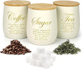 Coffee Tea Sugar Container Set of 3, Farmhouse Storage Containers Jars by EQEYBRAND