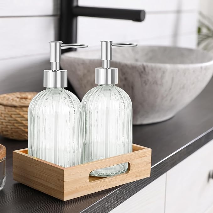 Glass Soap Dispenser with Plastic Pump, Hand Soap Dispenser - Image 8