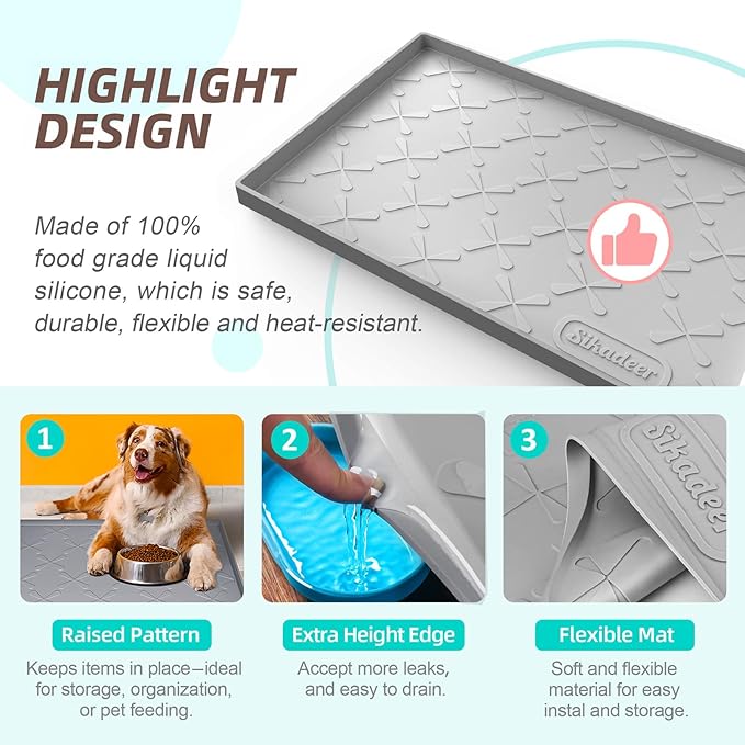 SIKADEER Under Sink Mat Waterproof 34" x 19", Silicone Mat Kitchen Drawer Shelf - Image 4