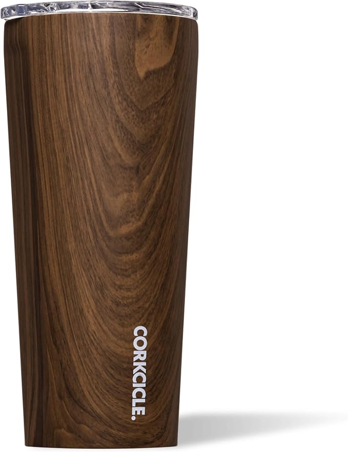 Corkcicle Classic Tumbler - Keeps Drinks Cold for 9 Hours & Hot for 3 - Triple-Insulated Stainless Steel - Holiday Tumbler Gift - 16 oz - Walnut Wood by Corkcicle
