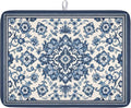 Blue Floral Dish Drying Mat for Kitchen Counter Vintage Flower Pattern by Unknown