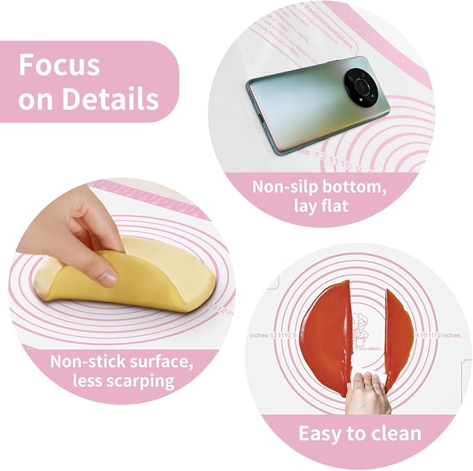 Non-stick Silicone Pastry Mat, Silicone Baking Mat - Image 5