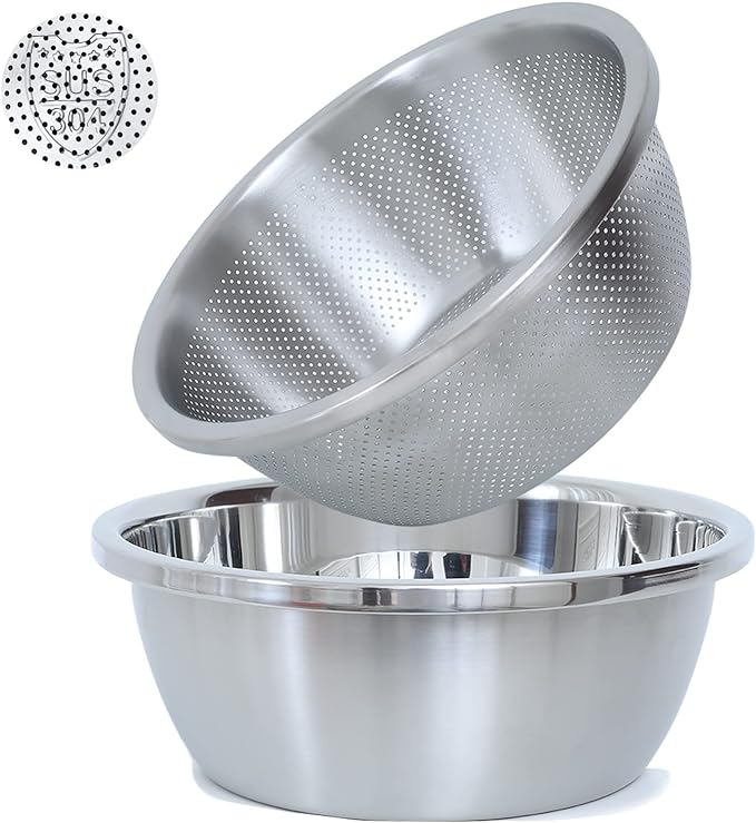 304 Stainless Steel Microporous Colander, 3.5QT Large Capacity by Paoli