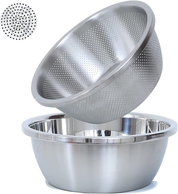 304 Stainless Steel Microporous Colander, 4.5QT Large Capacity by Paoli