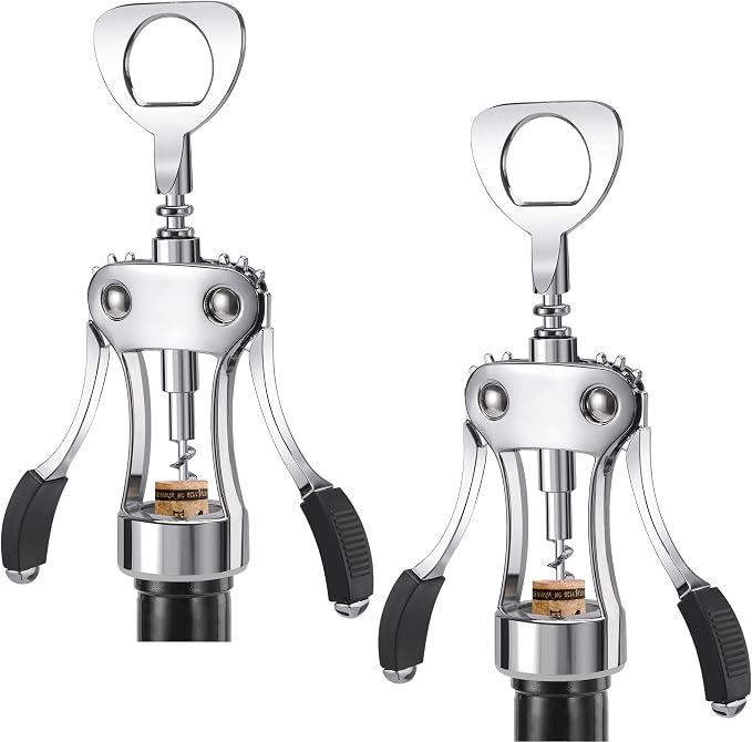 KORCCI Wine Opener, Heavy-Duty Zinc Alloy Wing Corkscrew, Premium Beer Bottle by KORCCI