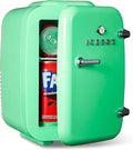IceBox 4-Liter Mini Fridge Cooler/Warmer, IBMF4MNT, Mint Green | Portable Refrigerator Holds 6 Cans, Compact for Skincare, Beverages and Food, Includes 120V AC and 12V Car Adapters by ICEBOX