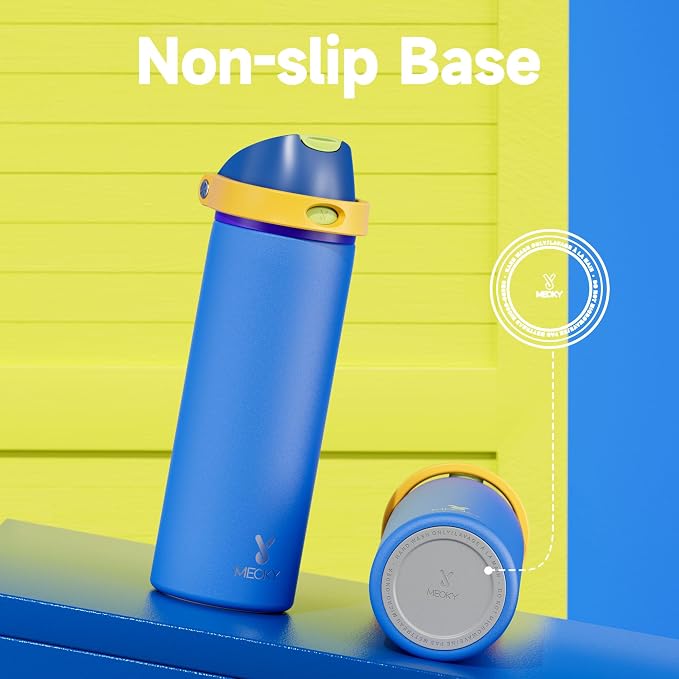 24 oz Insulated Water Bottle for Men: Meoky Stainless Steel Water Bottle with 2-in-1 Straw and Spout Lid - Leak Proof, Cold for 24 Hours, Fits in Car Cup Holder, BPA-Free for Sports Travel, Sapphire - Image 9