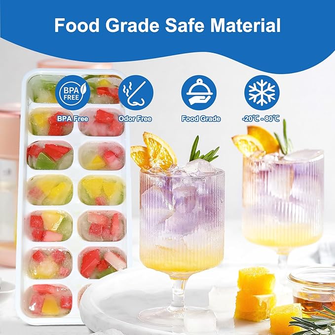 Ice Cube Tray with Lid, 3 Pack Silicone Easy-Release Ice Trays - Image 3