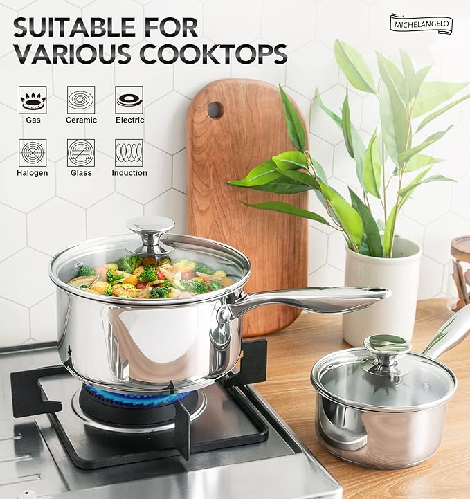 MICHELANGELO 1.5 Quart Saucepan - Image 3