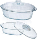 Glass Baking Dishes for Oven, 2 Pack Casserole Dishes by KAKO