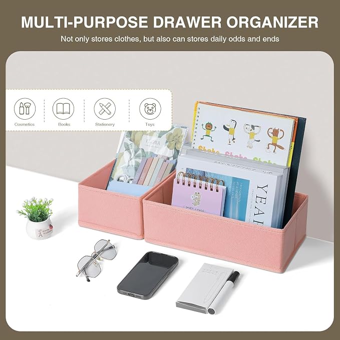 DIMJ Drawer Organizers for Clothing, Fabric Closet Organizers and Storage - Image 3