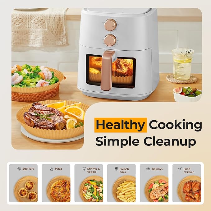 Vailnd 125PCS 9inch Round Air Fryer Liners Disposable for 10-12 QT - Image 4