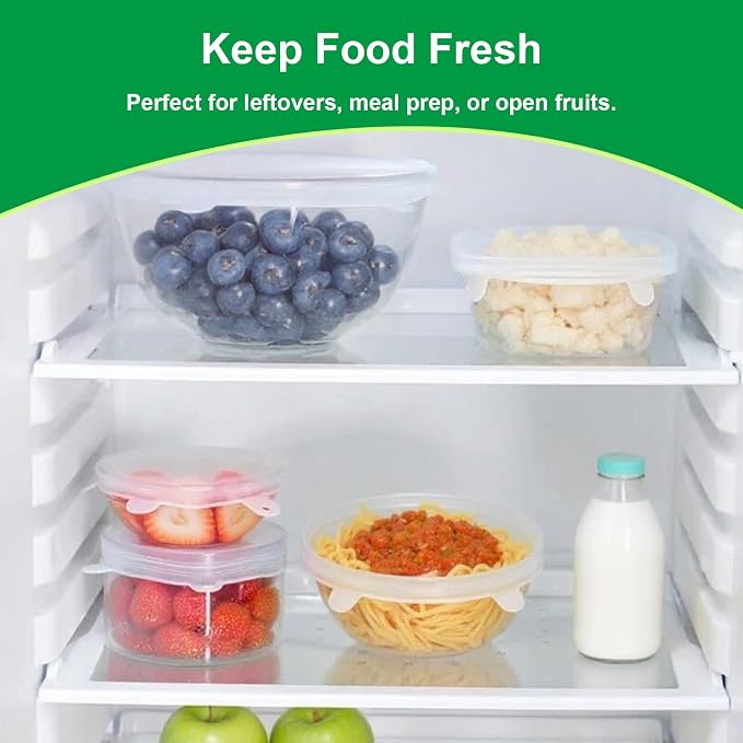 Silicone Stretch Lids – 6 Pack Reusable Food Covers, Flexible Silicone - Image 5