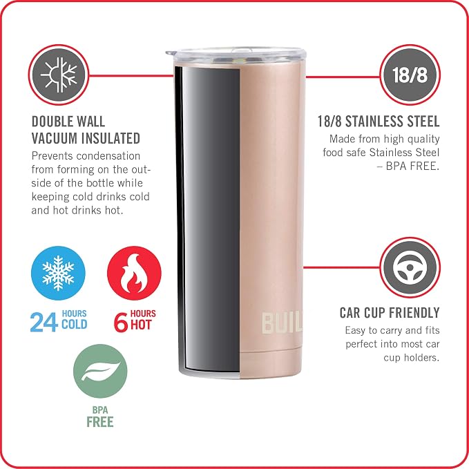 BUILT 20 Ounce Double Wall Vacuum Sealed Stainless Steel Coffee and Water Tumbler Easy to Clean Tritan Lid with Rotating Splash Guard, Storm Gray,5286360 - Image 4