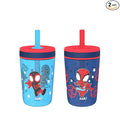 Zak Designs Marvel Spider-Man Kelso Toddler Cups for Travel or at Home, 15oz 2-Pack Durable Plastic Sippy Cups with Leak-Proof Design is Perfect for Kids (Spidey and His Amazing Friends) by ZakDesigns