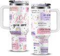Christian Gifts for Women, 40 oz God Says You Are Tumbler with Handle, Inspirational Religious Birthday Gifts for Faith Cup, Christian Spiritual Catholic Jesus Bible Pastor Prayer Gifts for Christmas by NIAXAUYT