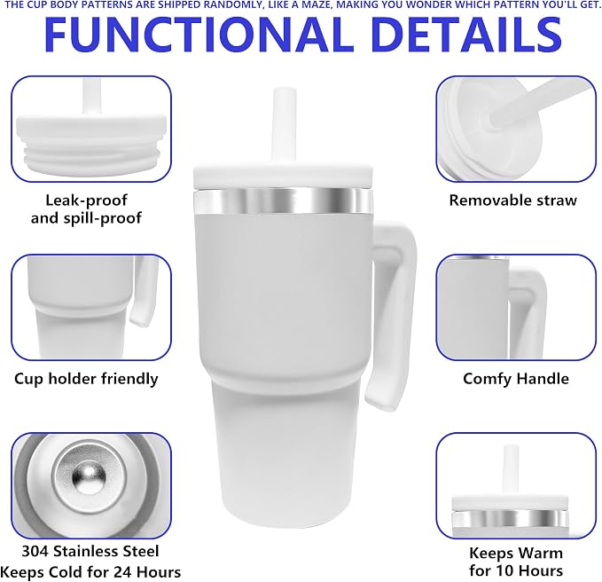 20-OZ Insulated Water Bottle,Insulated Stainless Steel Tumbler,Reusable Cold Drink Thermos,BPA-Free, Double-Wall Stainless Steel Water Bottle (Body Color-Blind Box, 20, Fluid Ounces) - Image 5
