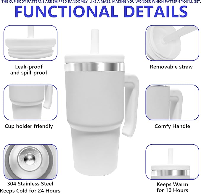 2PCS 20-OZ Insulated Water Bottle,Insulated Stainless Steel Tumbler,Reusable Cold Drink Thermos,BPA-Free, Double-Wall Stainless Steel Water Bottle (Body Pattern Color-Blind BoxsBPA, 20, Fluid Ounces) - Image 6