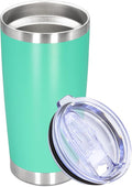 20oz Tumbler Stainless Steel Tumbler Cup with Lid Vacuum Insulated Double Wall Travel Mug, Durable Powder Coated Travel Coffee Tumbler Mug for Hot & Cold Drinks, Light Blue,1 Pack by AUWBON