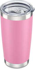 20 oz Tumbler with Lid Stainless Steel Double Wall Vacuum Insulated Tumblers Powder Coated Cups Travel Mug Keep Drinks Cold and Hot, Pink by Orebigo
